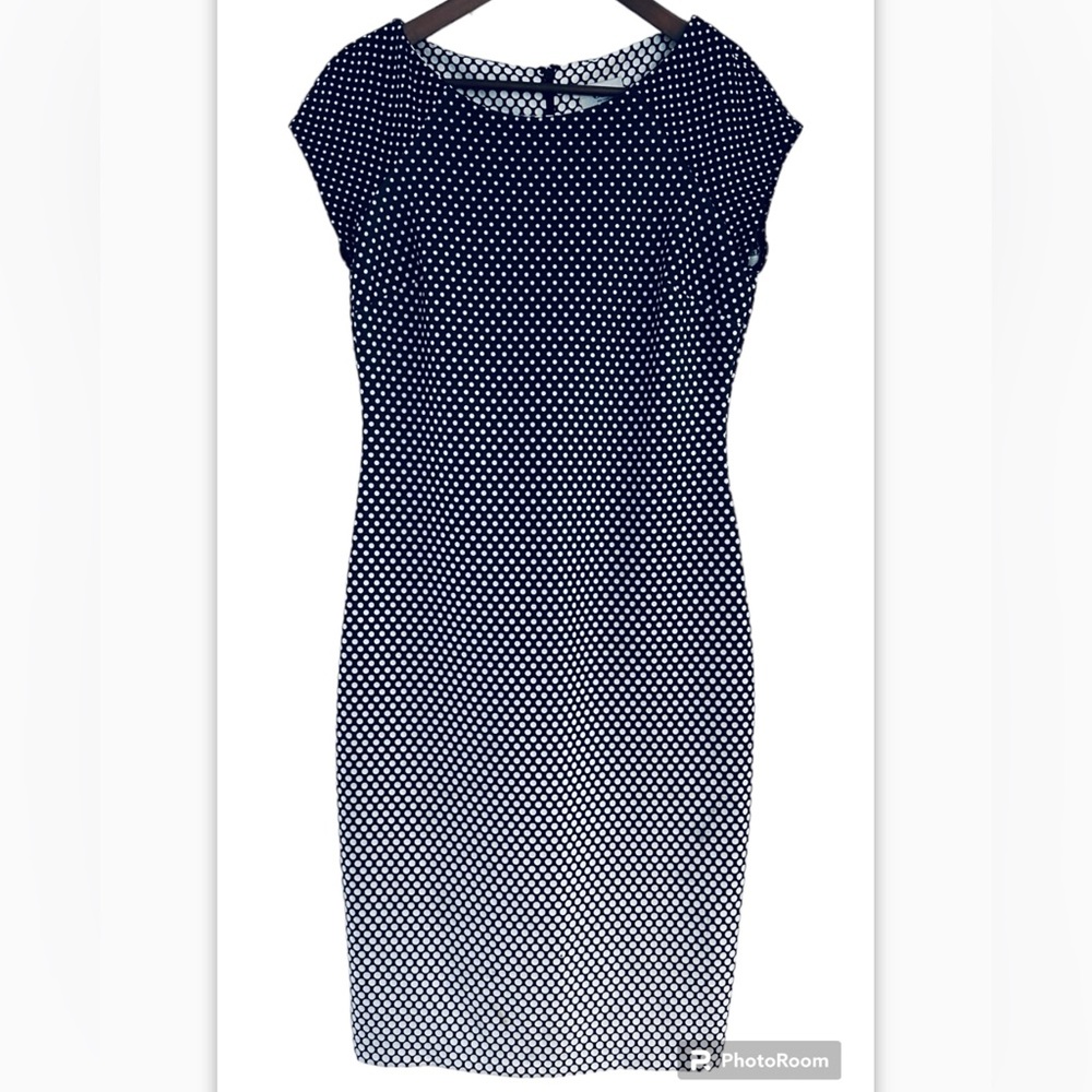 ECI New York Black & White Polka Dot Bodycon Dress Women's Size 8